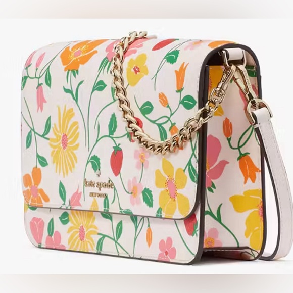 Kate Spade Madison Strawberry Garden Printed Flap Convertible Crossbody - NWT - Picture 4 of 11